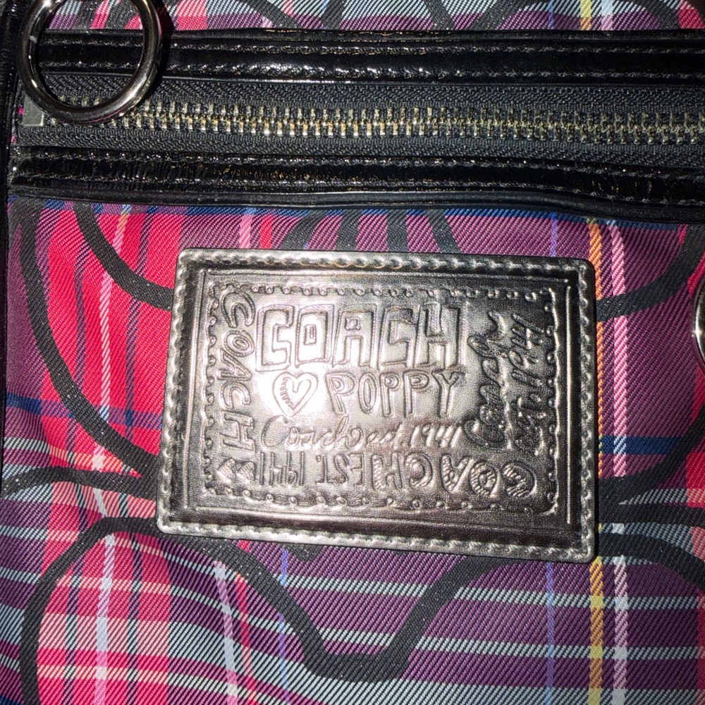 Coach/ Poppy Plaid Tote Bag - Pink and Black - Picture 5 of 5